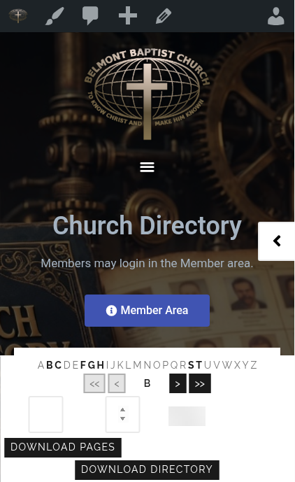 Church Directory on a phone
