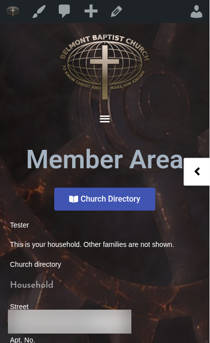 Member Area on a phone