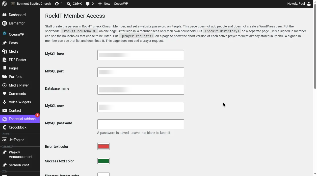 ServeWay Member Access settings page in WordPress